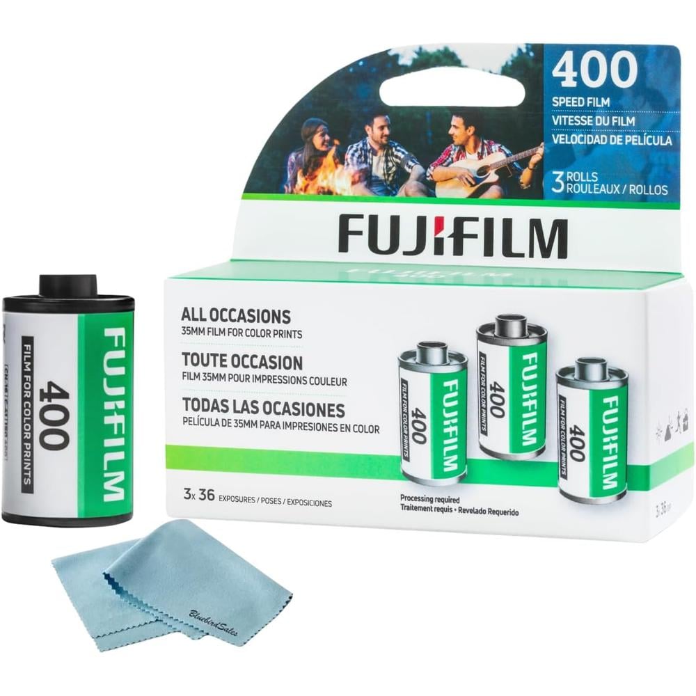 PELÍCULA FOTOGRÁFICA FUJIFILM 400 35MM + PAÑO DE LIMPIEZA - PACK 3 PZS - 1