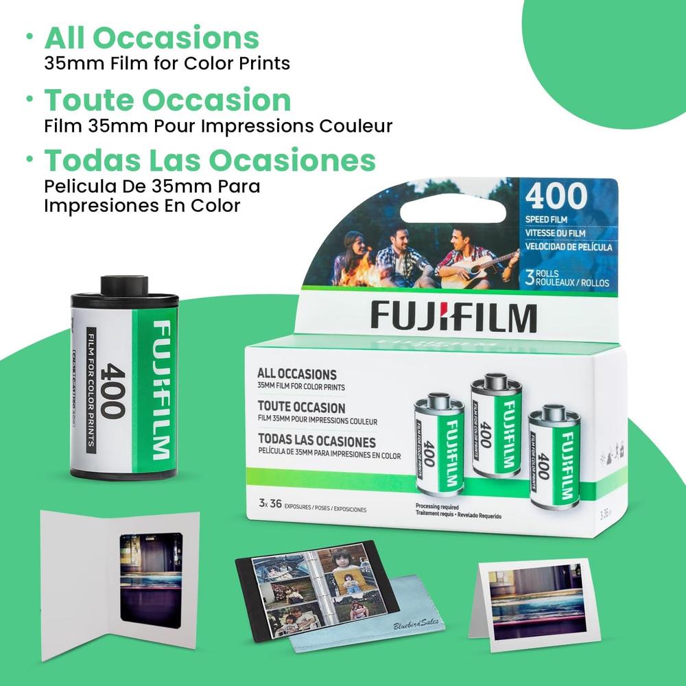 PELÍCULA FOTOGRÁFICA FUJIFILM 400 35MM + ÁLBUM DE FOTOS + MARCOS - PACK 3 PZS - 2