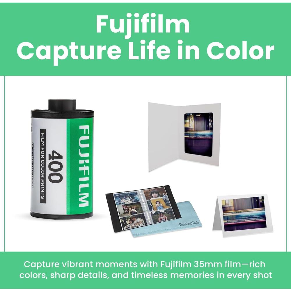 PELÍCULA FOTOGRÁFICA FUJIFILM 400 35MM + ÁLBUM DE FOTOS + MARCOS - PACK 3 PZS - 4