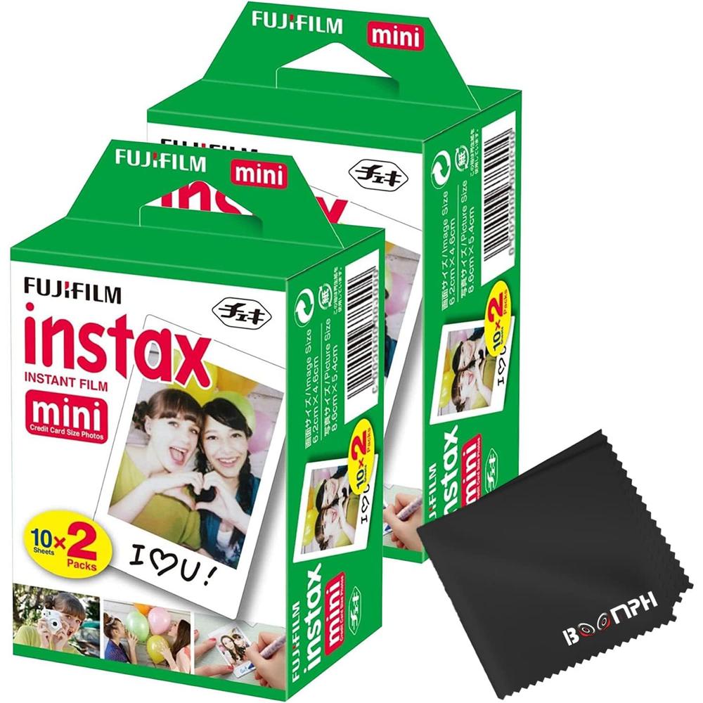 PELÍCULA INSTANTÁNEA FUJIFILM INSTAX MINI + PAÑO DE LIMPIEZA - PACK 40 HOJAS - 1