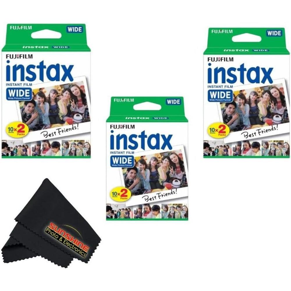 PELÍCULA INSTANTÁNEA FUJIFILM INSTAX WIDE + PAÑO MICROFIBRA SUNSHINE- PACK 60 HOJAS - 1