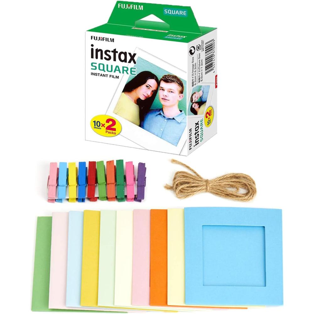 PELÍCULA INSTANTÁNEA FUJIFILM INSTAX SQUARE + MARCOS COLGANTES - SET 2 PZS - 1