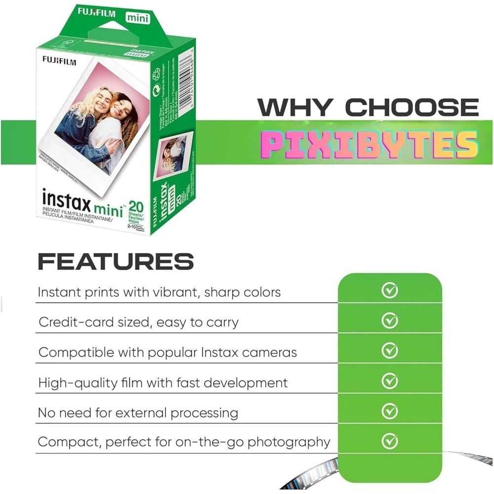PELÍCULA INSTANTÁNEA FUJIFILM INSTAX MINI - PACK 100 HOJAS | BLANCO - 3