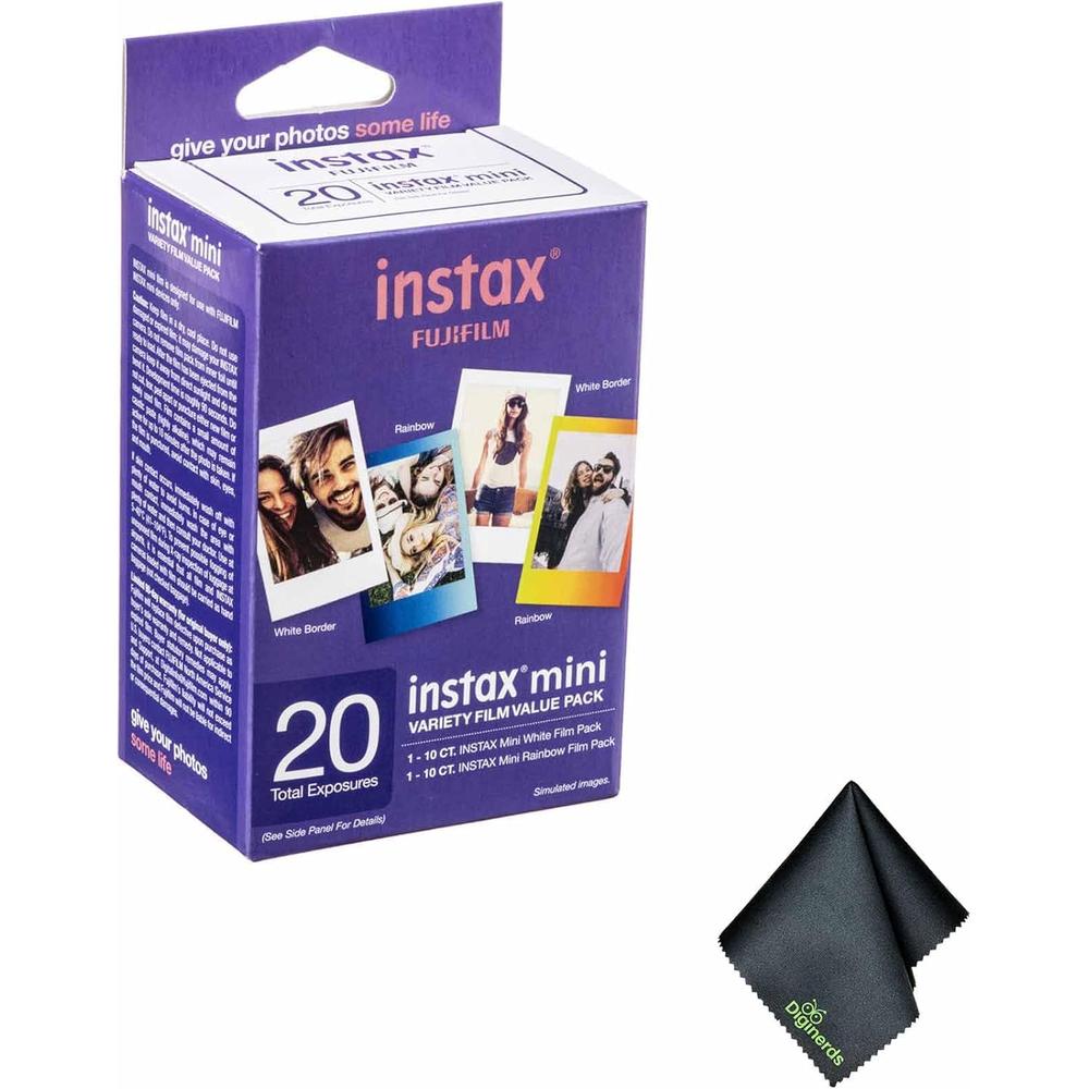 PELÍCULA INSTANTÁNEA FUJIFILM INSTAX MINI VARIETY + PAÑO MICROFIBRA - SET 2 PZS - 1