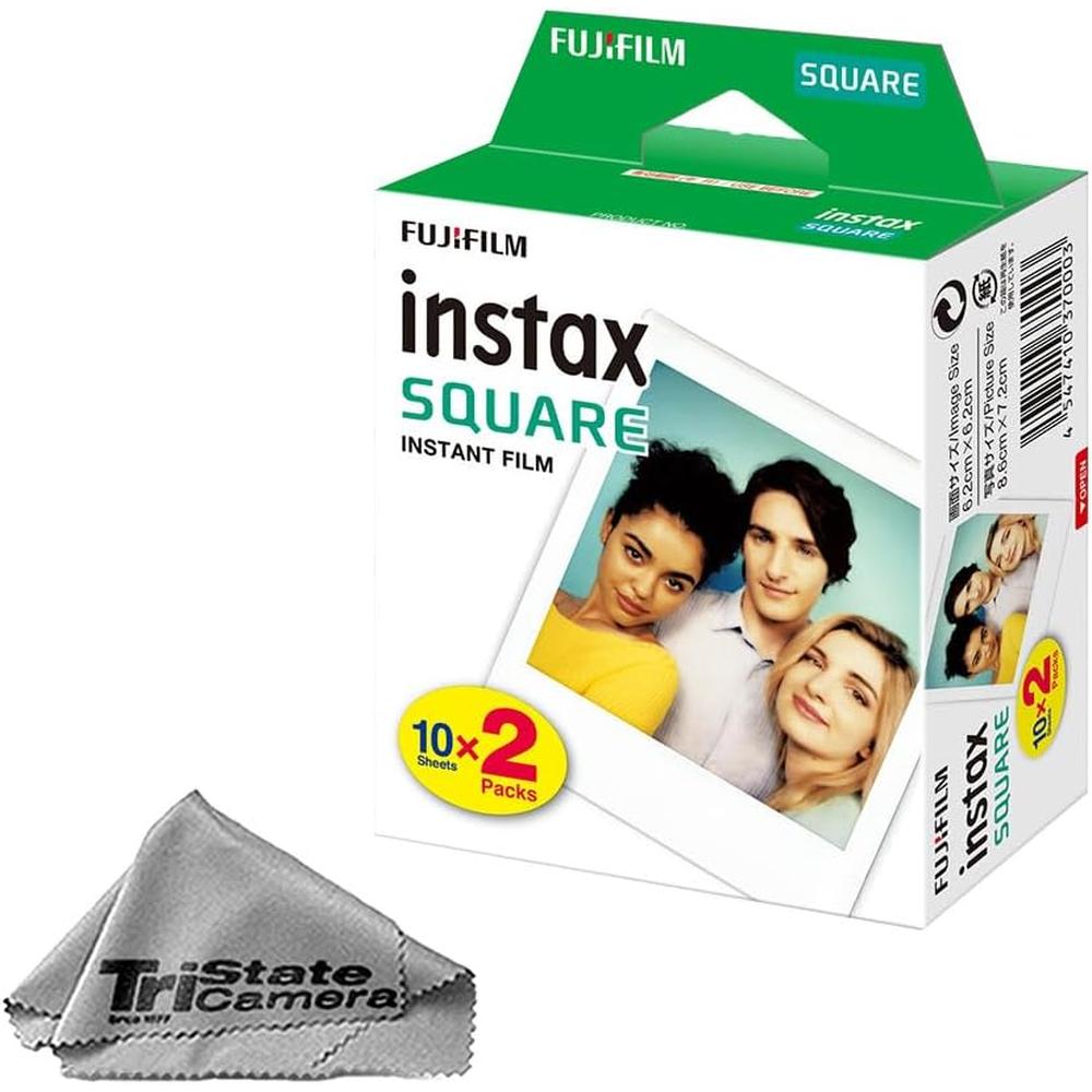PELÍCULA INSTANTÁNEA FUJIFILM INSTAX SQUARE + PAÑO DE MICROFIBRA TSC - PACK 20 HOJAS - 1