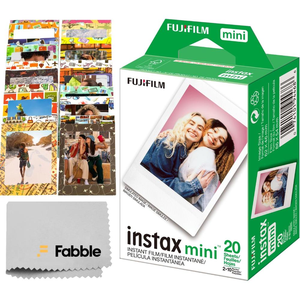 PELÍCULA INSTANTÁNEA FUJIFILM INSTAX MINI + MARCOS + PAÑO - PACK 20 HOJAS - 1