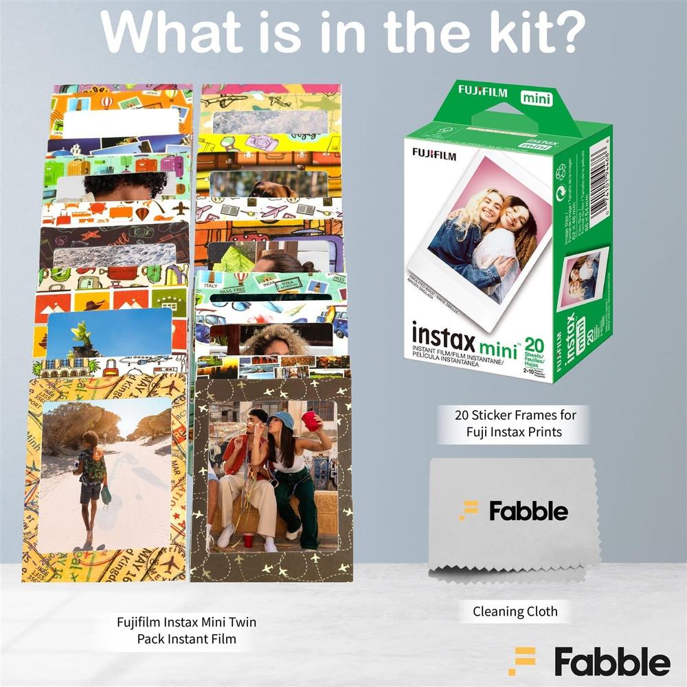 PELÍCULA INSTANTÁNEA FUJIFILM INSTAX MINI + MARCOS + PAÑO - PACK 20 HOJAS - 2