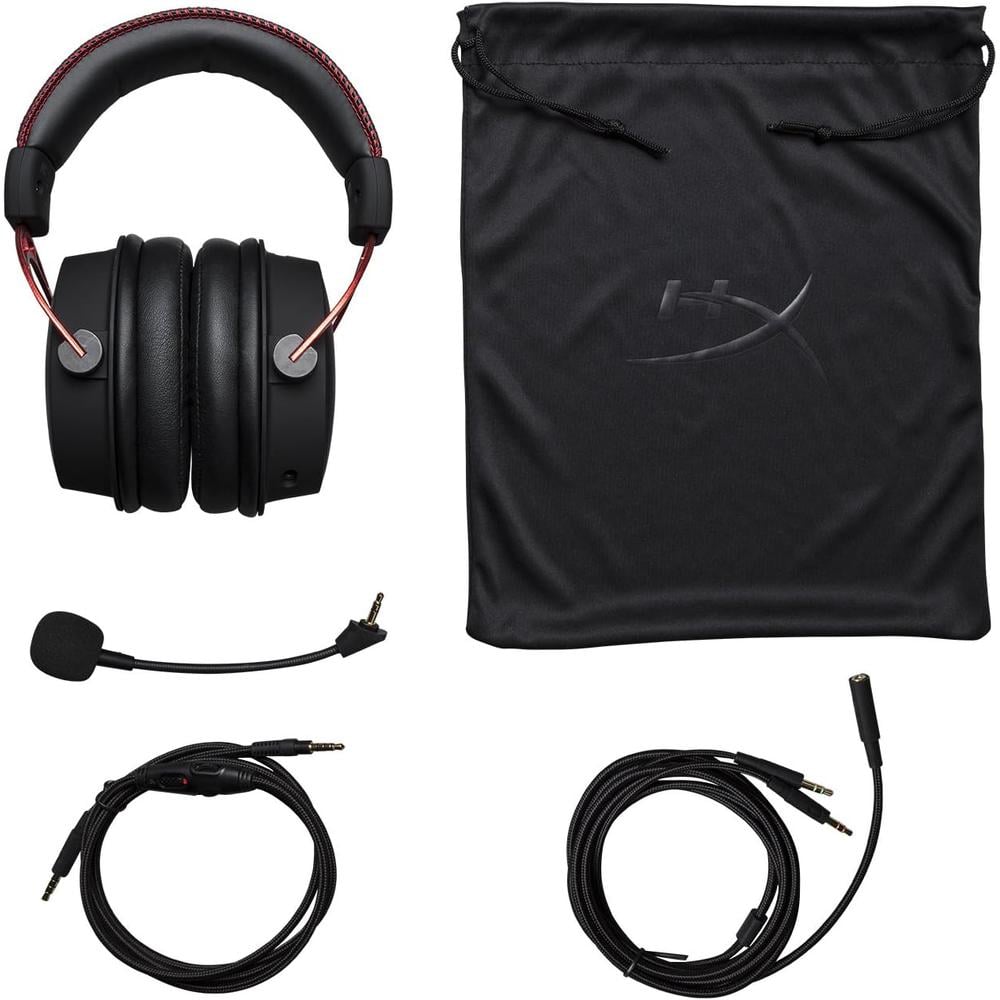AUDÍFONOS ALAMBRICOS HYPERX CLOUD ALPHA + ALLOY CORE RGB SET 2 PZS | NEGRO/ROJO/RGB - 5