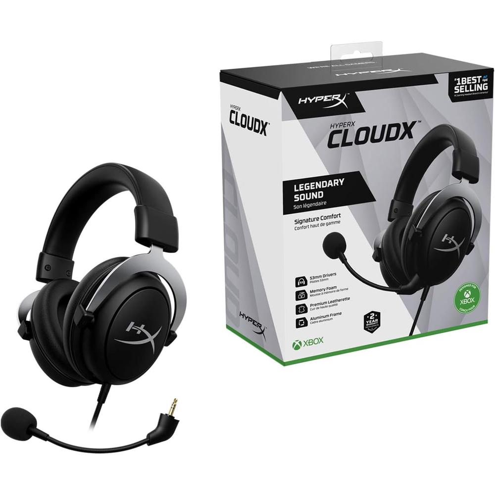 AUDÍFONOS ALÁMBRICOS HYPERX CLOUDX | NEGRO/PLATA - 6