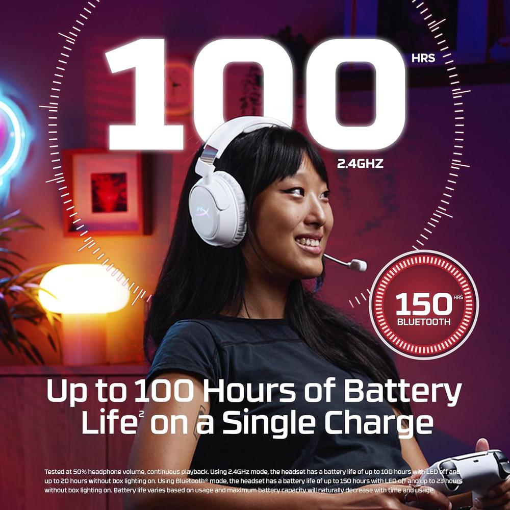 AUDÍFONOS INALÁMBRICOS HYPERX CLOUD FLIGHT 2 | BLANCO - 2