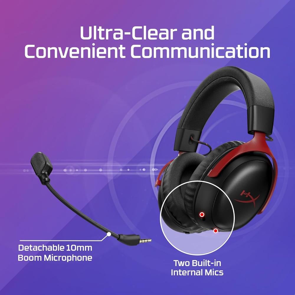 AUDÍFONOS INALÁMBRICOS HYPERX CLOUD III S | NEGRO/ROJO - 6