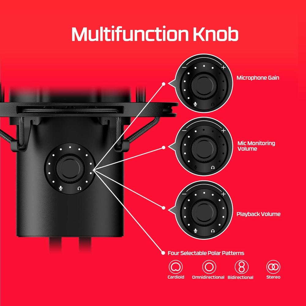 MICRÓFONO HYPERX QUADCAST 2 USB | NEGRO - 4
