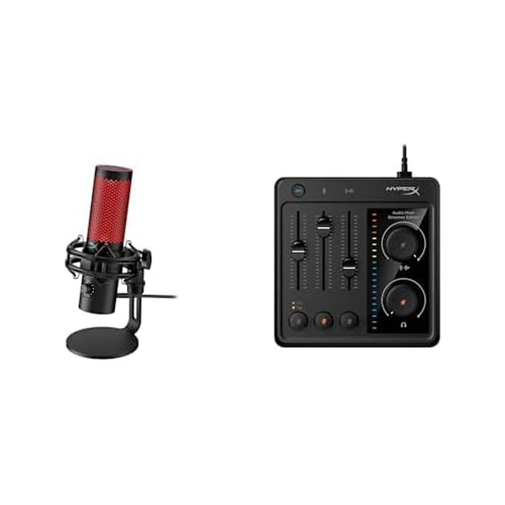 MICRÓFONO HYPERX QUADCAST 2 + AUDIO MIXER (SET) | NEGRO/ROJO - 1