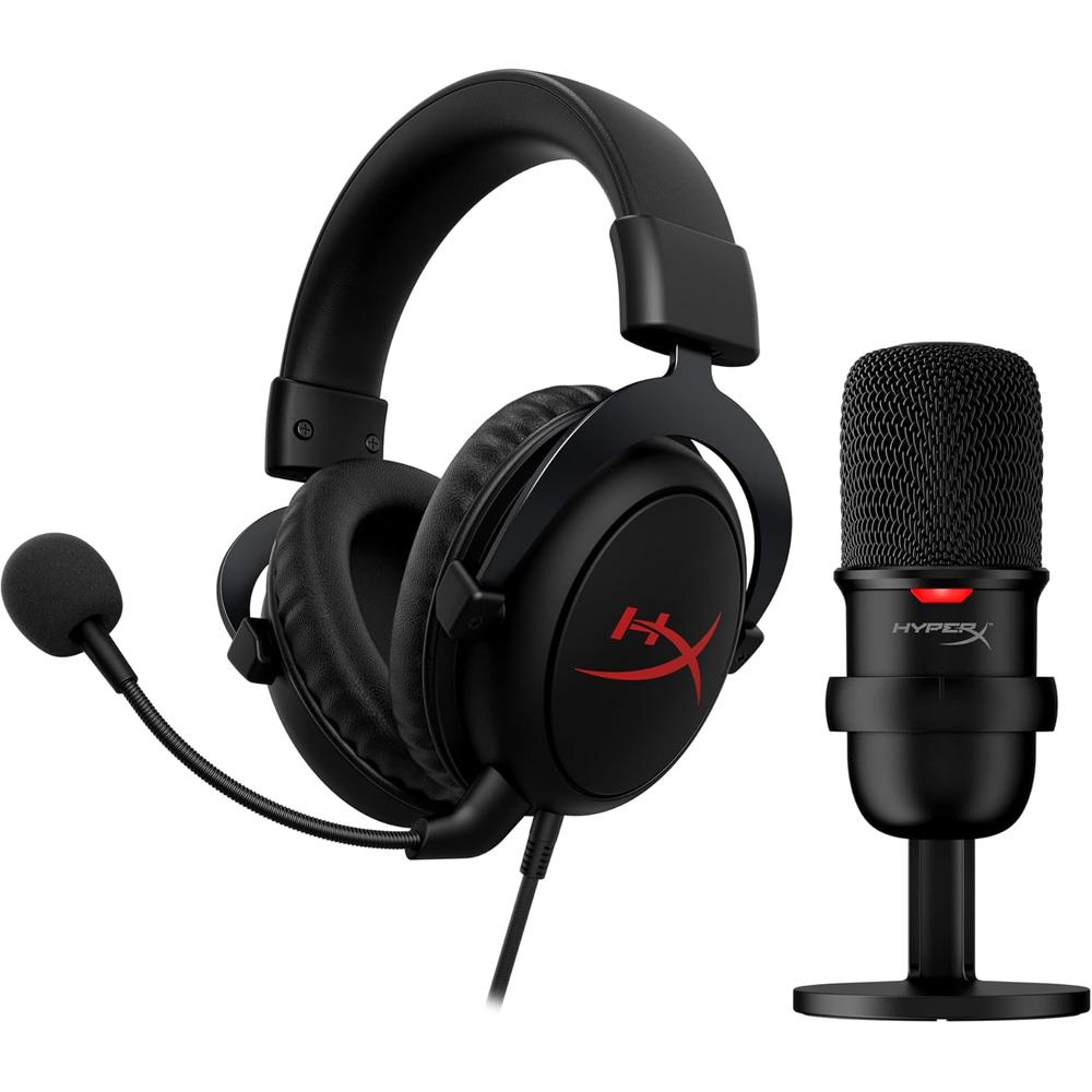 MICRÓFONO HYPERX SOLOCAST + CLOUD CORE 7.1 (SET) | NEGRO - 1