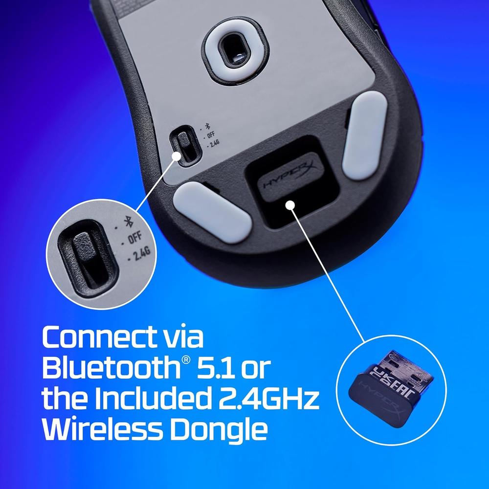 MOUSE INALÁMBRICO HYPERX PULSEFIRE HASTE 2 MINI COMPACT | NEGRO - 6