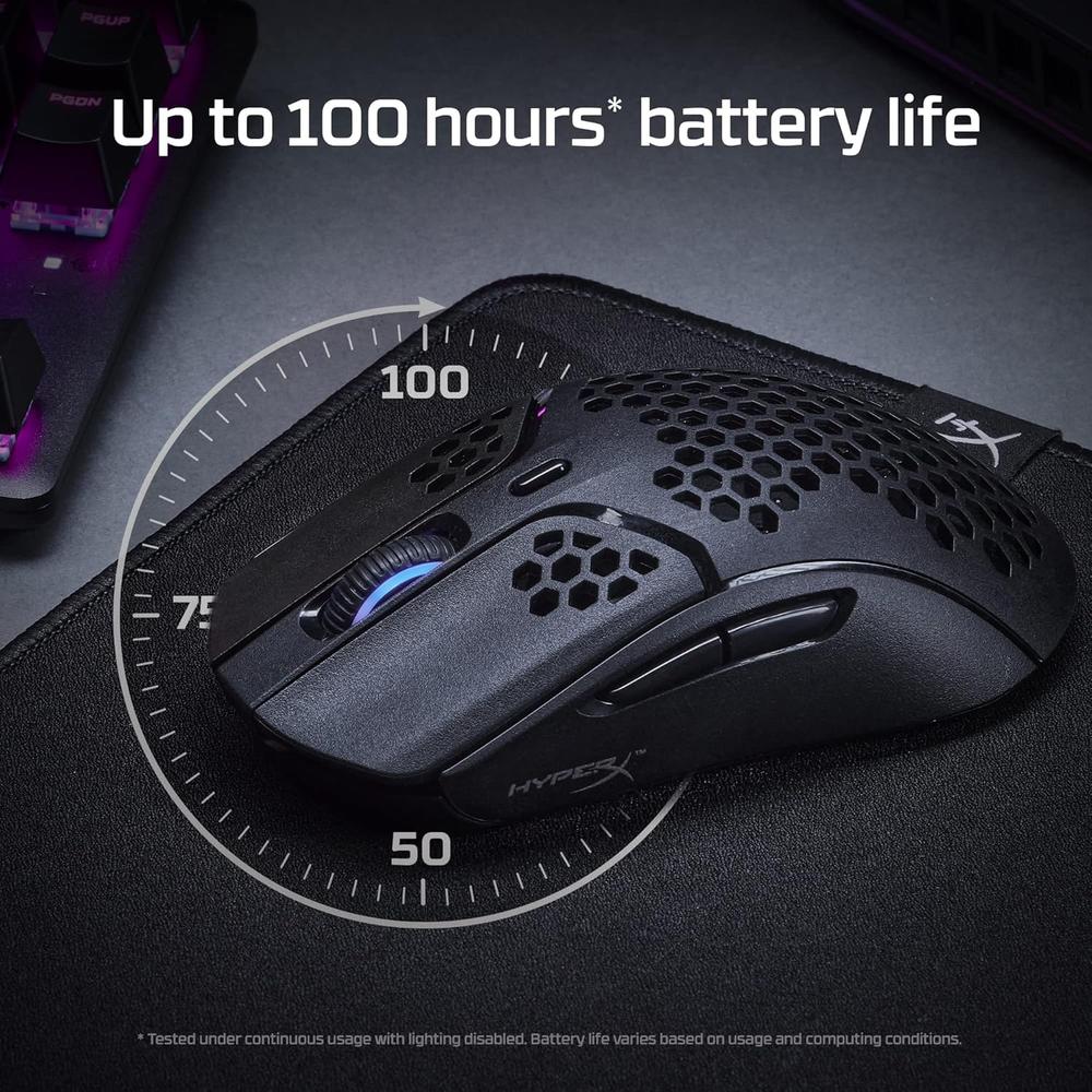 MOUSE INALÁMBRICO HYPERX PULSEFIRE HASTE 100H BATTERY | BLANCO - 2