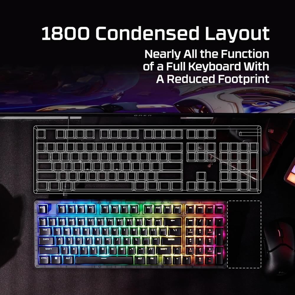 TECLADO ALÁMBRICO HYPERX ORIGINS 2 1800 HOT SWAP | NEGRO - 6