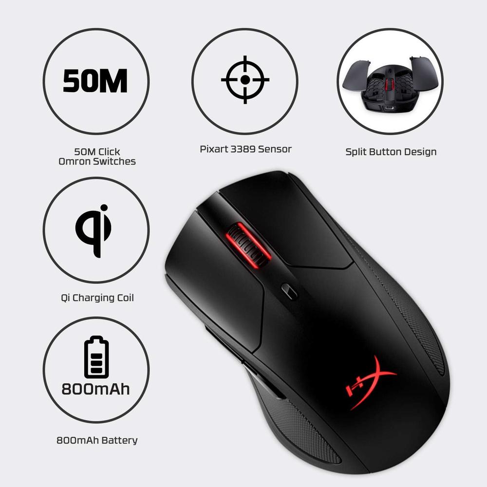 MOUSE INALÁMBRICO HYPERX PULSEFIRE DART RGB | NEGRO - 5