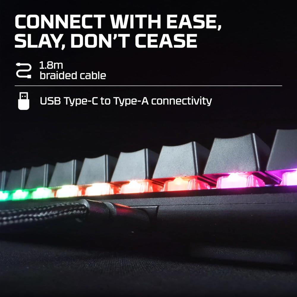 TECLADO ALÁMBRICO HYPERX ALLOY ORIGINS 60 SWITCH AQUA | NEGRO - 2