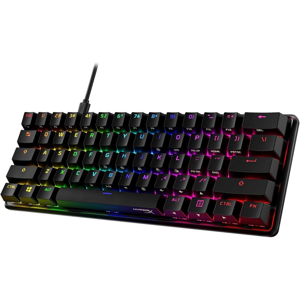 TECLADO ALÁMBRICO HYPERX ALLOY ORIGINS 60 SWITCH AQUA | NEGRO - 4