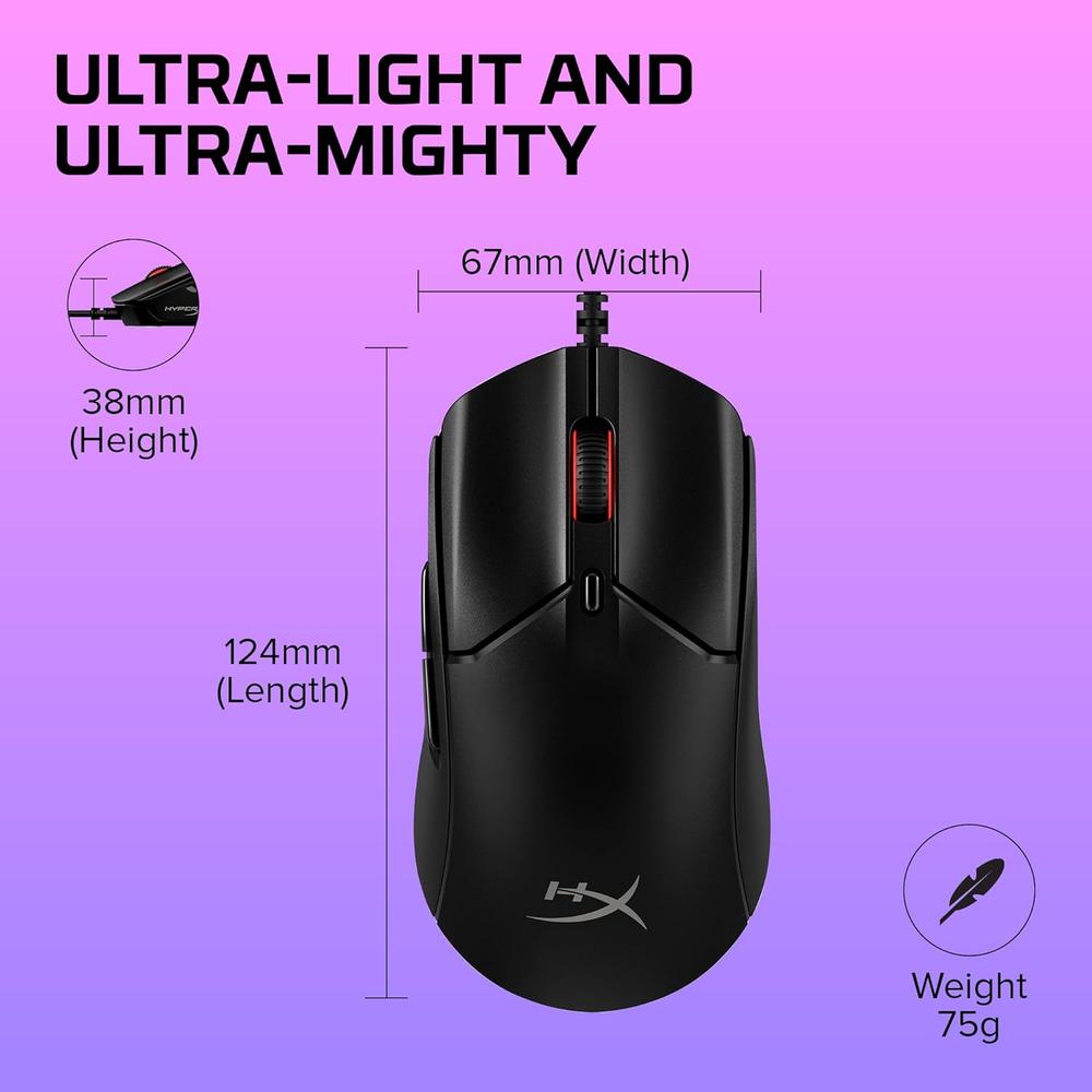MOUSE ALÁMBRICO HYPERX PULSEFIRE HASTE 2 8000HZ | NEGRO - 6