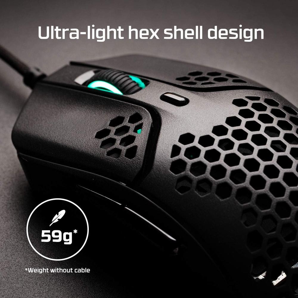 MOUSE ALÁMBRICO HYPERX PULSEFIRE HASTE 16000 DPI | NEGRO - 2