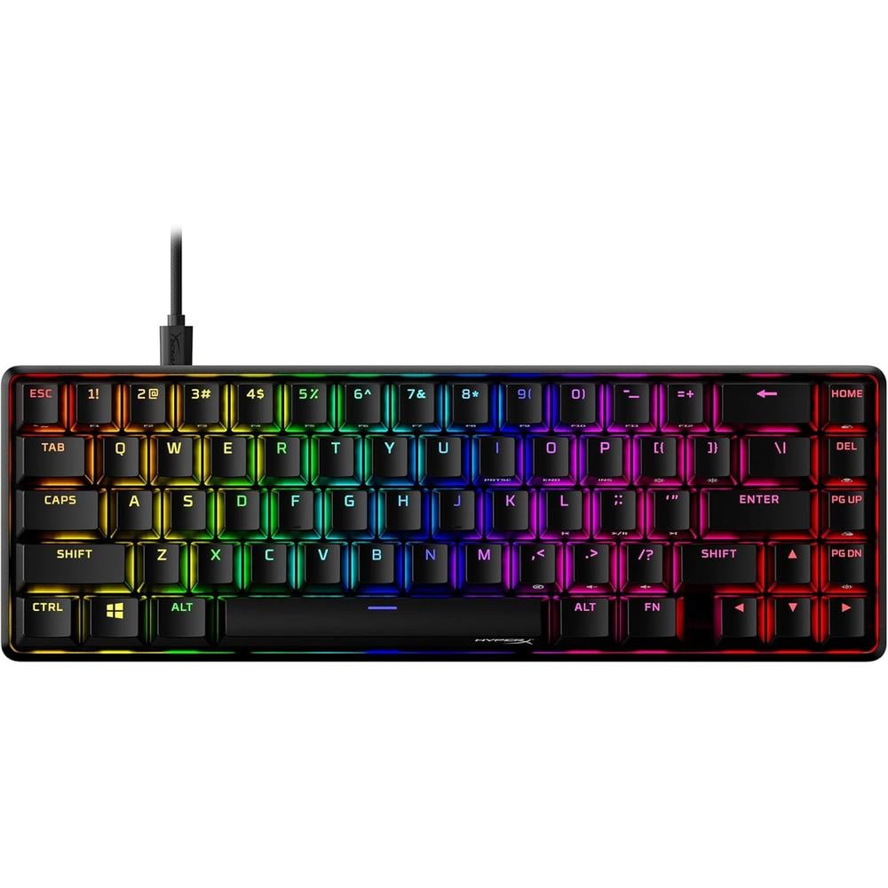 TECLADO ALÁMBRICO HYPERX ALLOY ORIGINS 65 SWITCH AQUA | NEGRO - 1