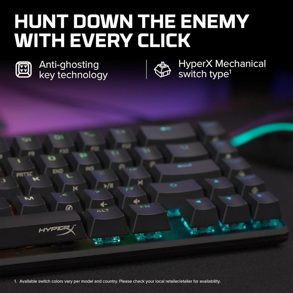 TECLADO ALÁMBRICO HYPERX ALLOY ORIGINS 65 SWITCH AQUA | NEGRO - 3