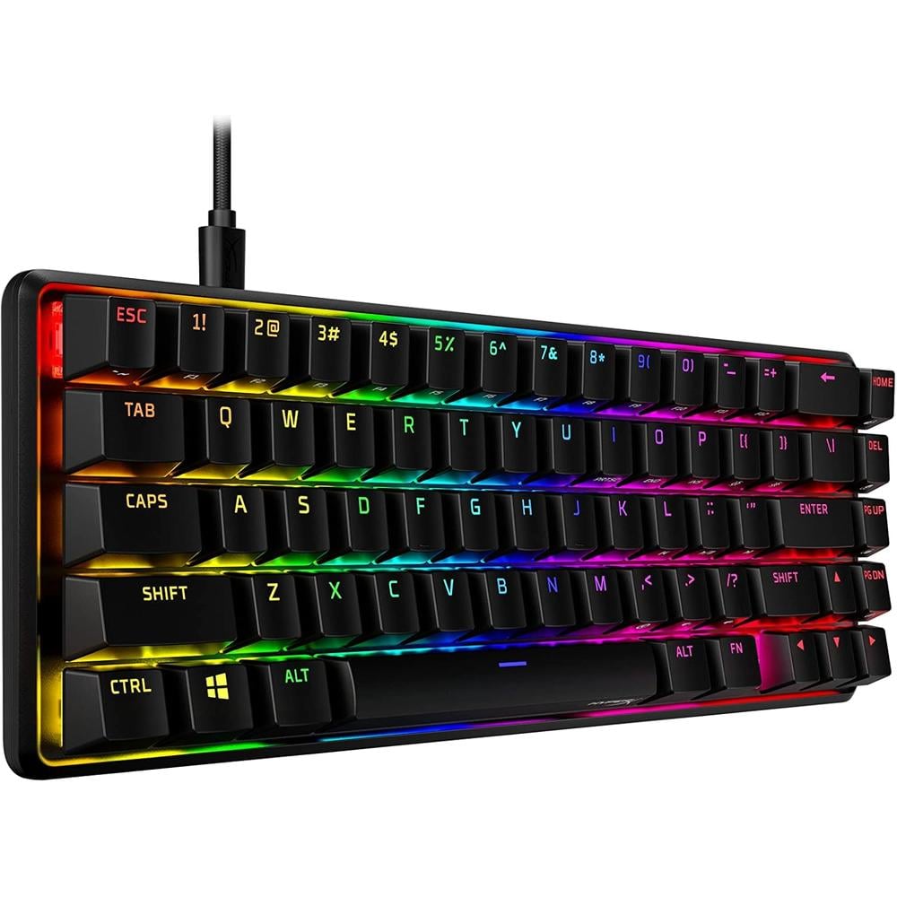 TECLADO ALÁMBRICO HYPERX ALLOY ORIGINS 65 SWITCH AQUA | NEGRO - 4