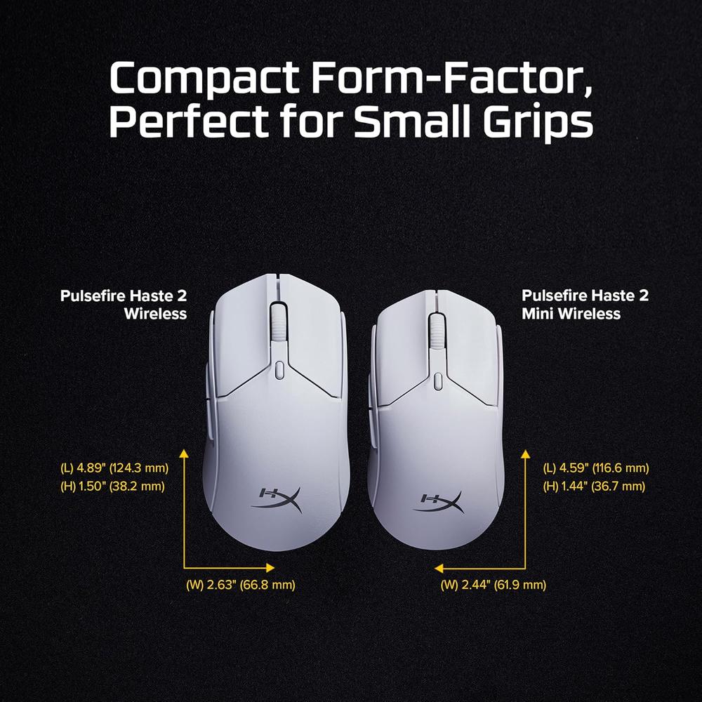 MOUSE INALÁMBRICO HYPERX PULSEFIRE HASTE 2 MINI COMPACT | BLANCO - 2