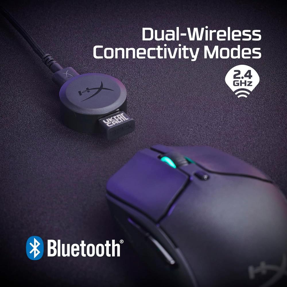 MOUSE INALÁMBRICO HYPERX PULSEFIRE HASTE 2 DUAL 100H | NEGRO - 4