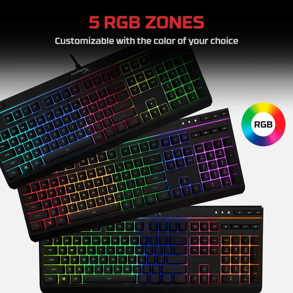 TECLADO ALÁMBRICO HYPERX ALLOY CORE RGB MEMBRANE SPILL RESISTANT | NEGRO - 5