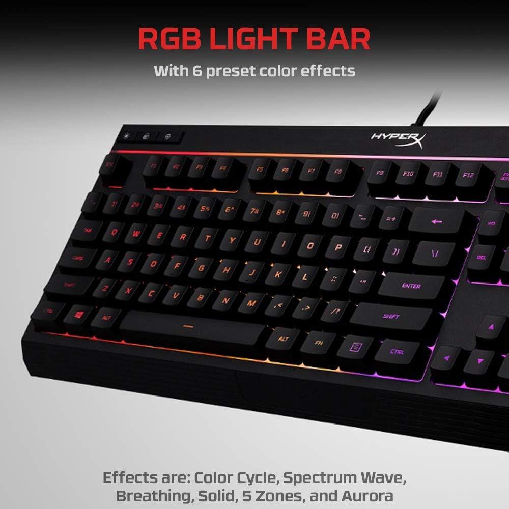 TECLADO ALÁMBRICO HYPERX ALLOY CORE RGB MEMBRANE SPILL RESISTANT | NEGRO - 6