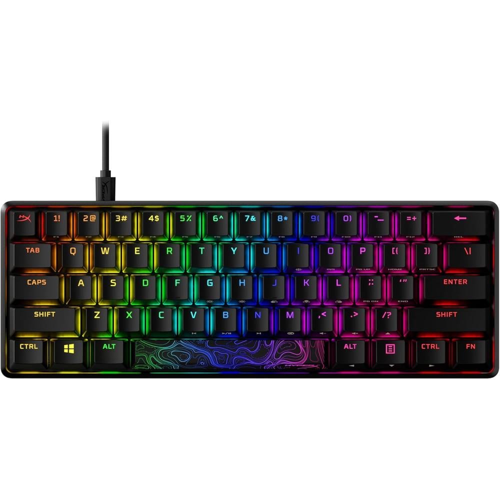 TECLADO ALÁMBRICO HYPERX ALLOY ORIGINS 60 SWITCH RED | NEGRO - 1