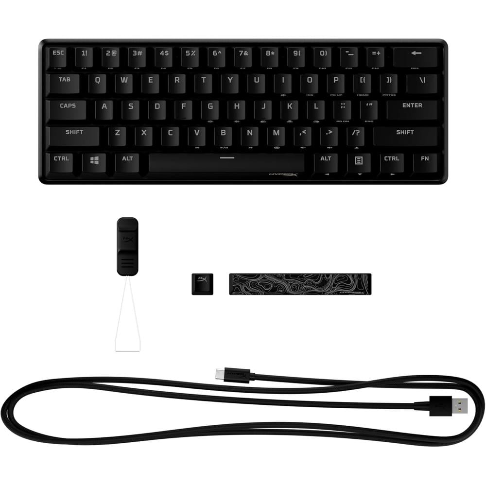 TECLADO ALÁMBRICO HYPERX ALLOY ORIGINS 60 SWITCH RED | NEGRO - 3