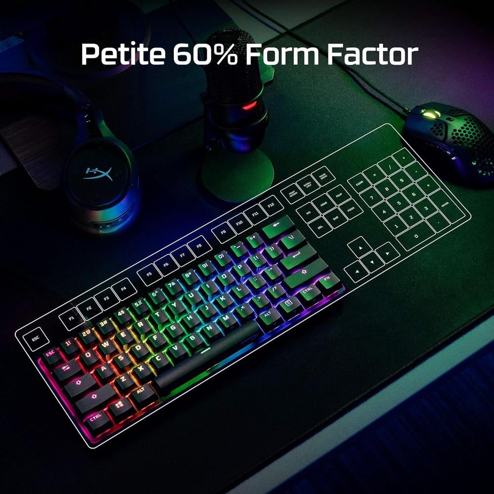 TECLADO ALÁMBRICO HYPERX ALLOY ORIGINS 60 SWITCH RED | NEGRO - 4