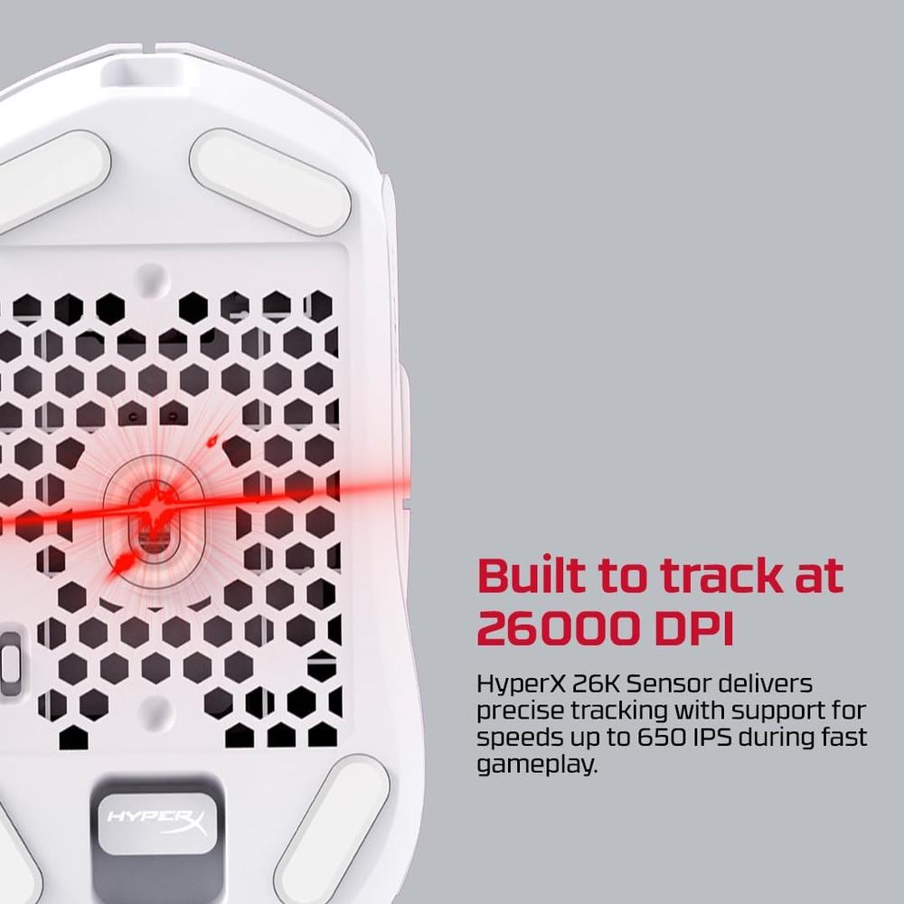 MOUSE INALÁMBRICO HYPERX PULSEFIRE HASTE 2 DUAL 100H | BLANCO - 3