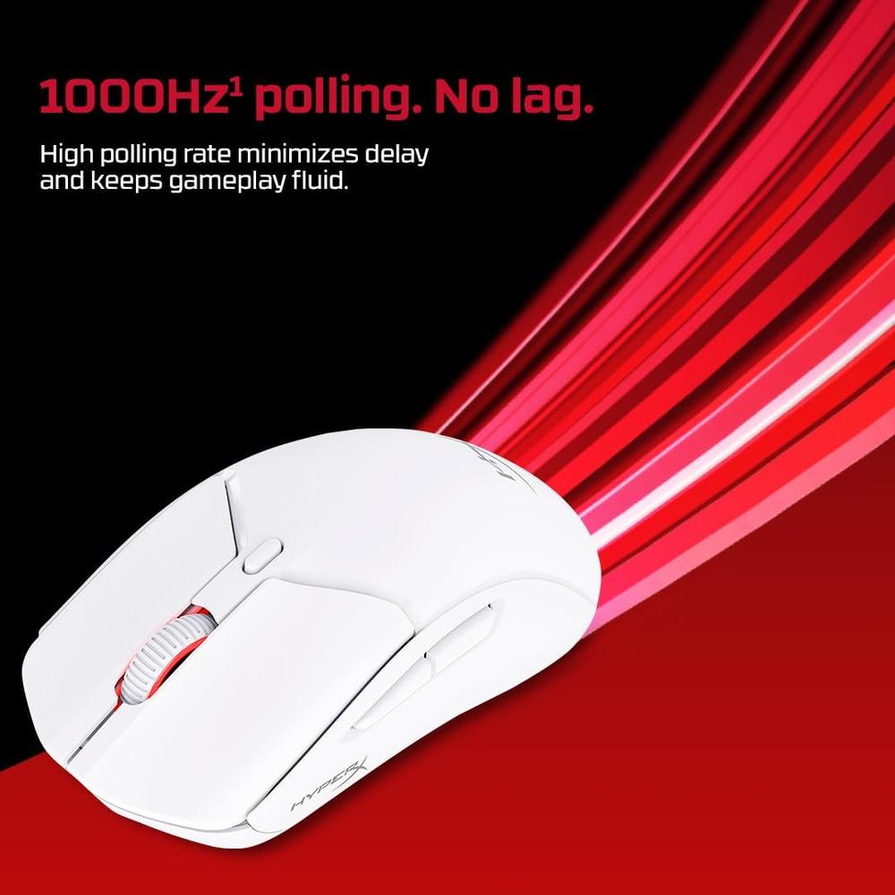 MOUSE INALÁMBRICO HYPERX PULSEFIRE HASTE 2 DUAL 100H | BLANCO - 4