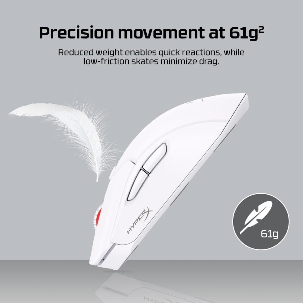 MOUSE INALÁMBRICO HYPERX PULSEFIRE HASTE 2 DUAL 100H | BLANCO - 5