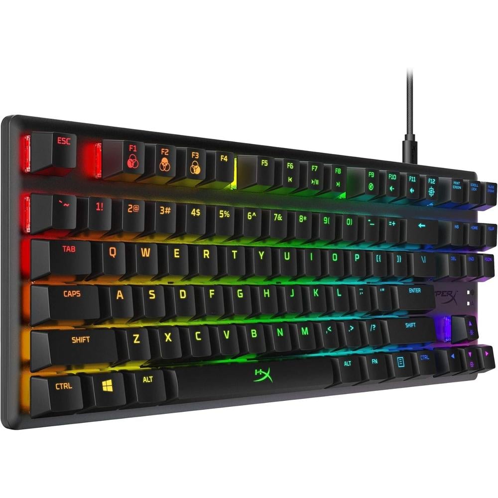 TECLADO ALAMBRICO HYPERX ALLOY ORIGINS CORE + REPOSAMUÑECAS - SET 2PZS | NEGRO - 3