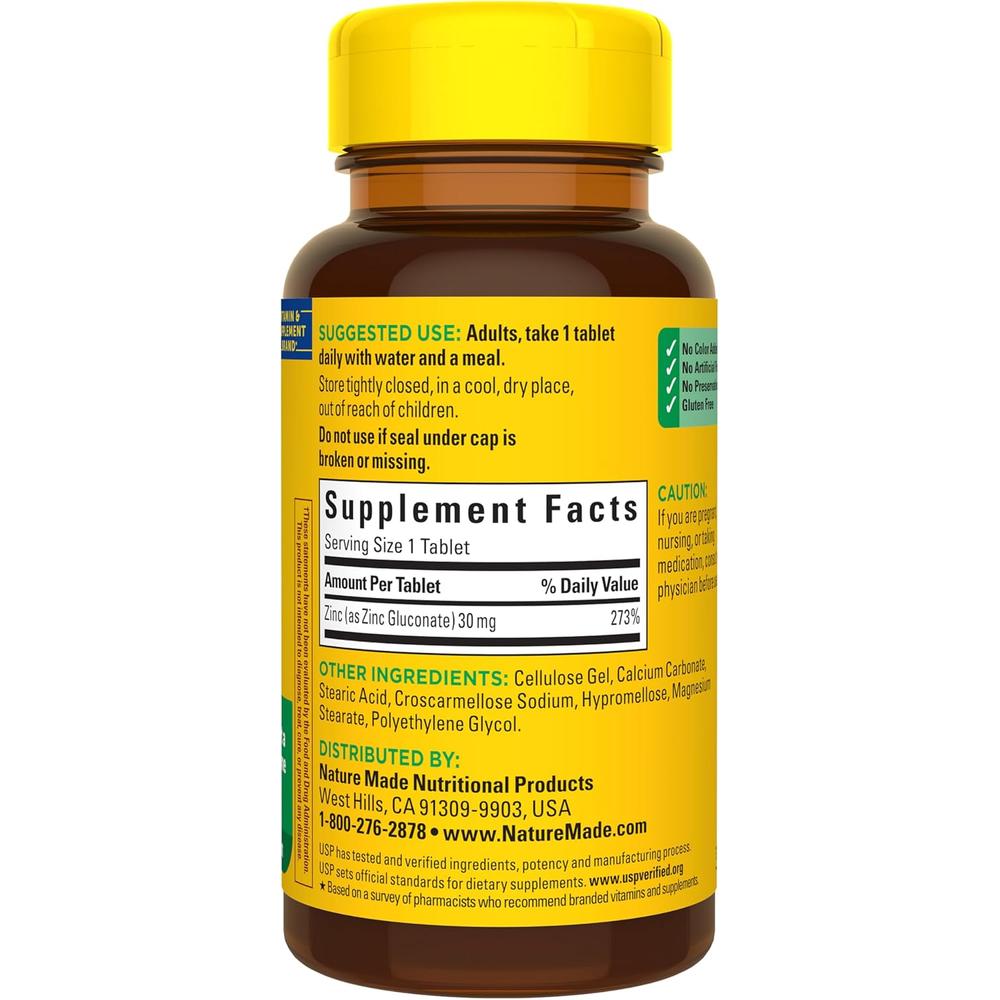 NATURE MADE ZINC 30 MG | 100 UND - 8