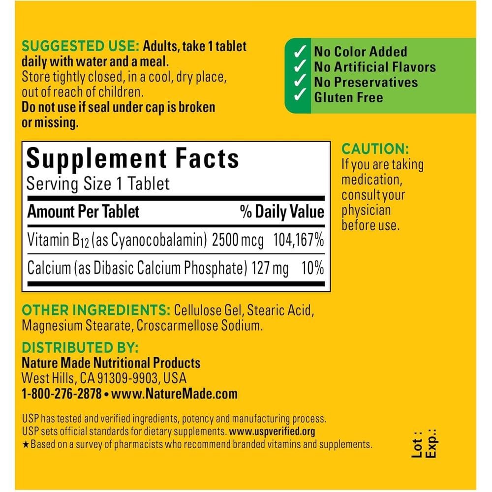 NATURE MADE VITAMINA B12 2500 MCG | 60 UND - 5