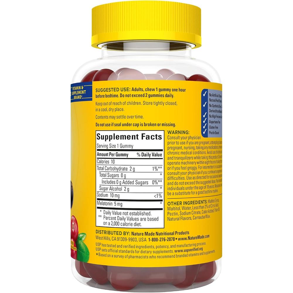 NATURE MADE PACK 2 MELATONINA CERO AZÚCAR 5 MG | 70 UND C/U - 8