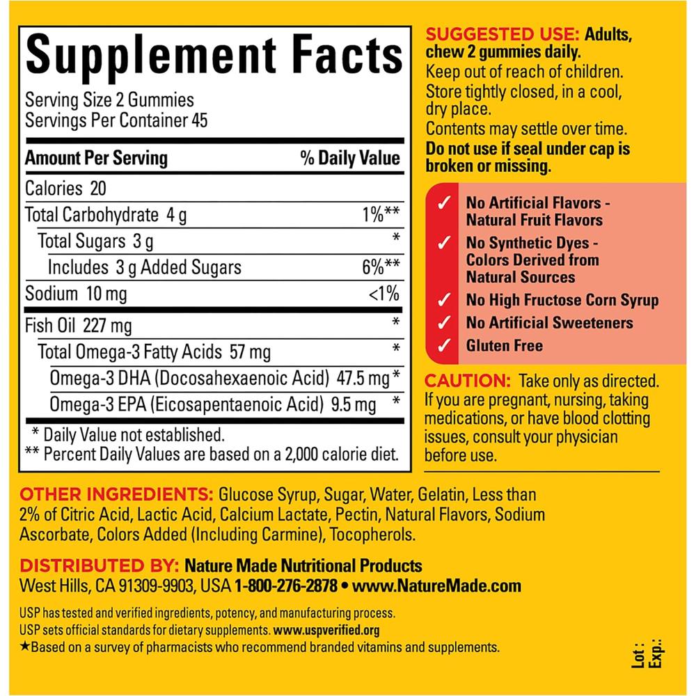 NATURE MADE OMEGA 3 FISH OIL GOMITAS | 90 UND - 6