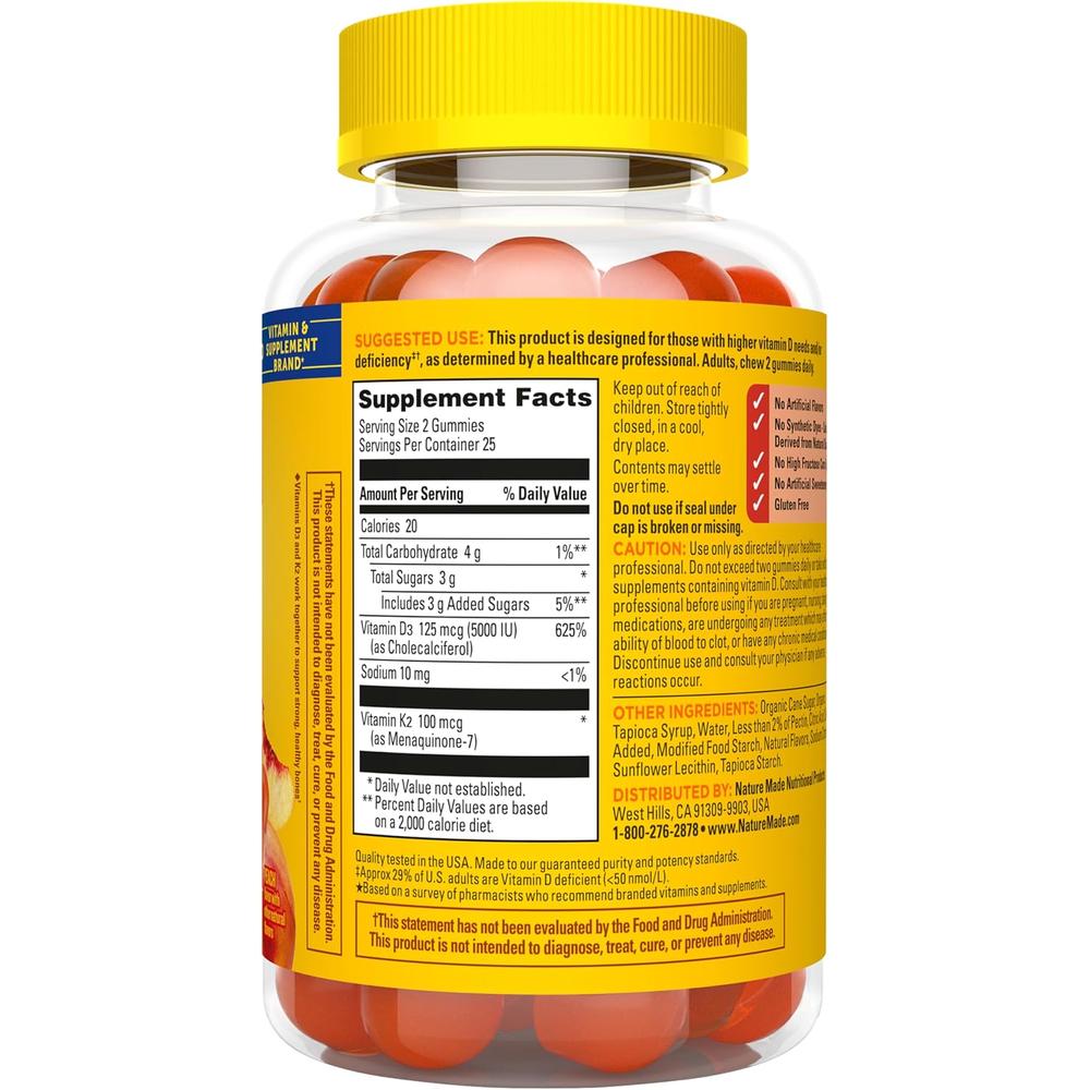 NATURE MADE VITAMINA D3 + K2 5000 UI | 50 UND - 9