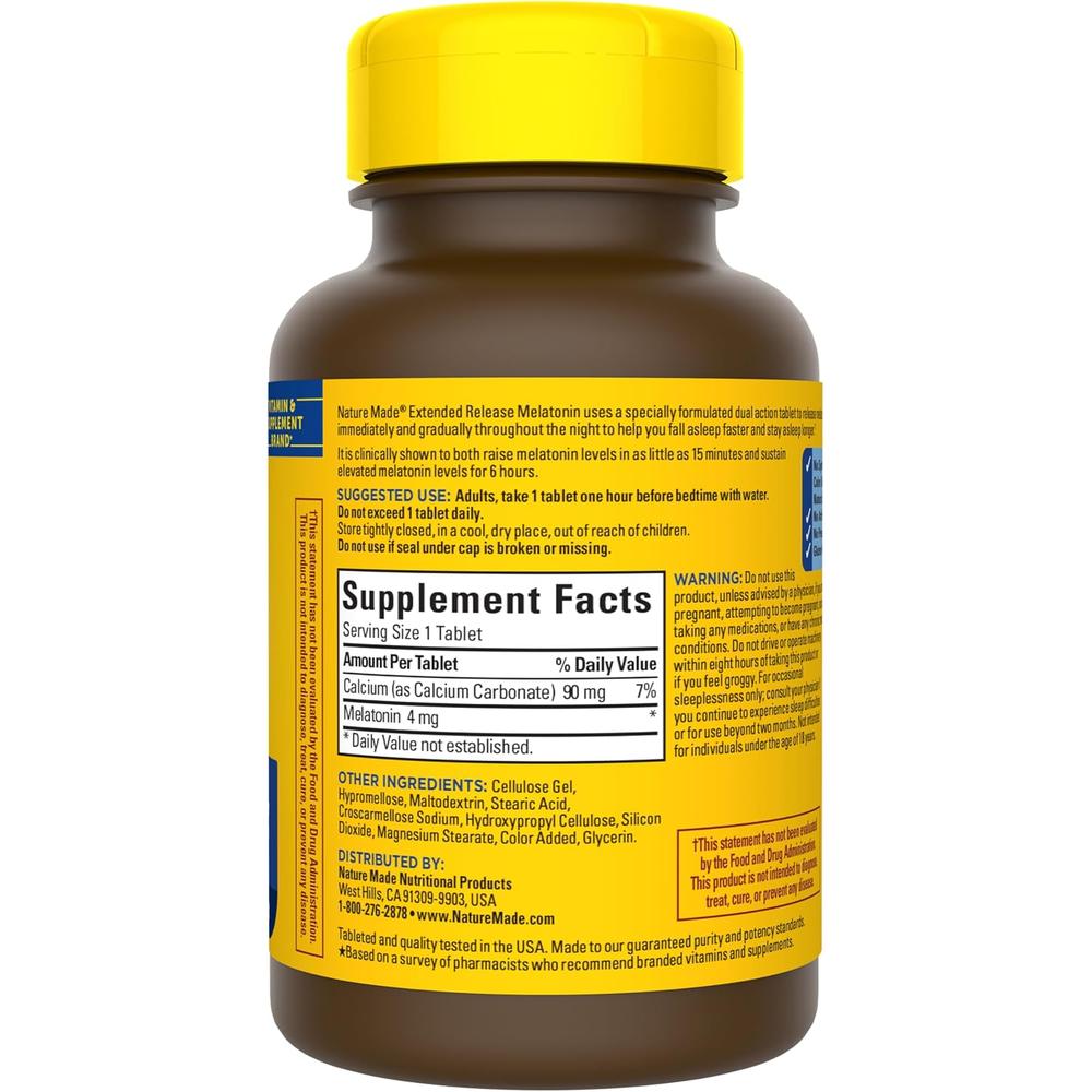 NATURE MADE MELATONINA LIBERACIÓN PROLONGADA 4 MG | 90 UND - 7