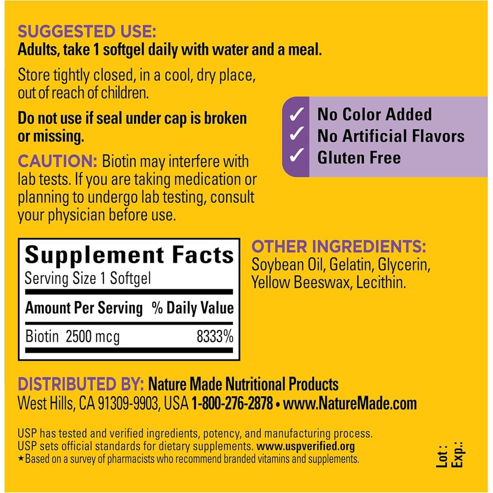 NATURE MADE BIOTINA 2500 MCG | 150 UND - 8
