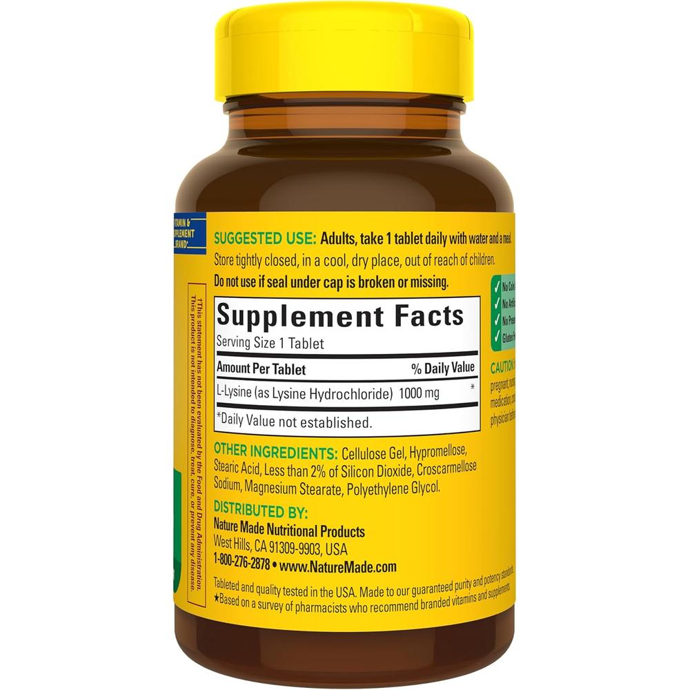 NATURE MADE L-LISINA 1000 MG | 60 UND - 7