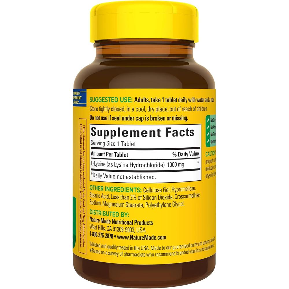 NATURE MADE L-LISINA 1000 MG | 60 UND - 8