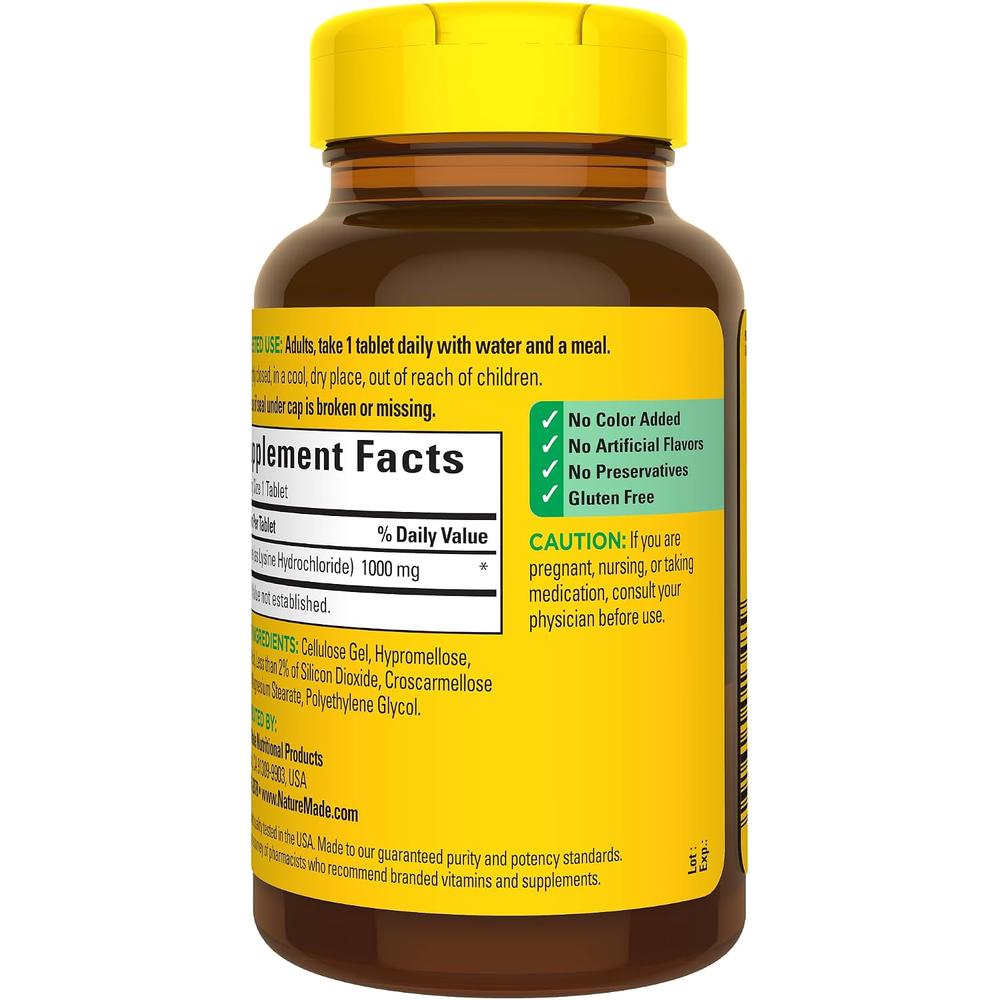 NATURE MADE L-LISINA 1000 MG | 60 UND - 9
